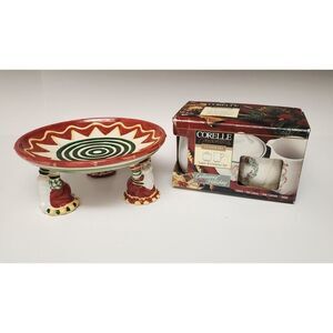 House of Lloyd Pedestal Dessert Cake Plate/Corelle Coordinates Cremer/Sugar Bowl